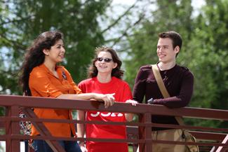 Students near Nolan Ryan Center